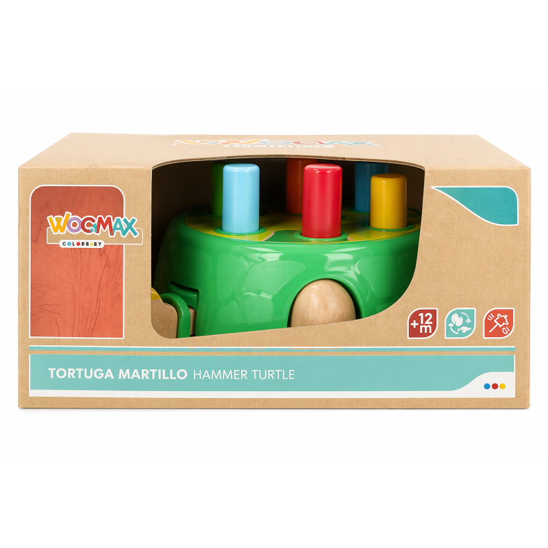 Woomax Tortuga De Madera Con Martillo