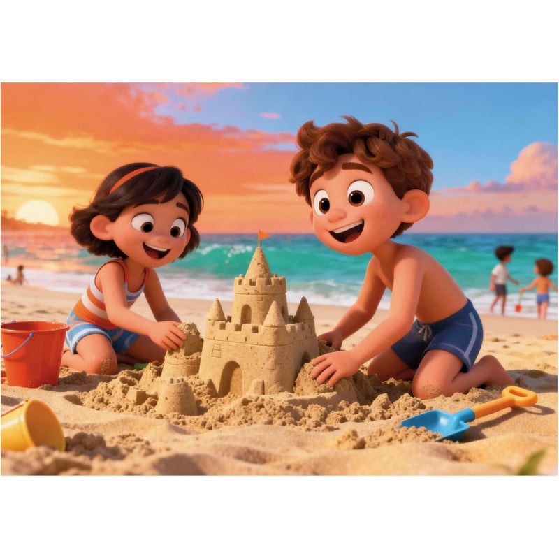 Puzzle Múltiple Día De Playa 20/40/60/80 Pzs