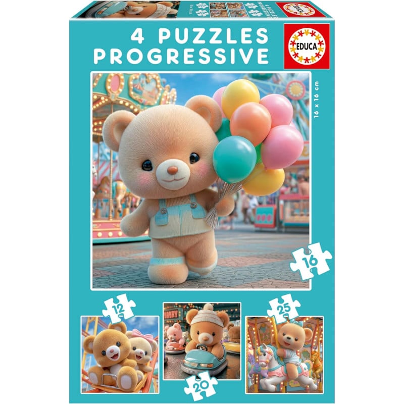 Puzzle Progresivo Ositos 12/16/20/25 Pzs De Educa Borras