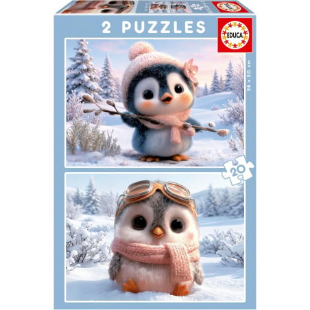 Puzzle Pingüinos Adorables 2x20 Pzs De Educa Borras