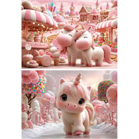 Puzzle Unicornios Dulces 2x48 Pzs De Educa Borras 2