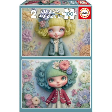 Puzzle Chicas Florales 2x100 Pzs De Educa Borras