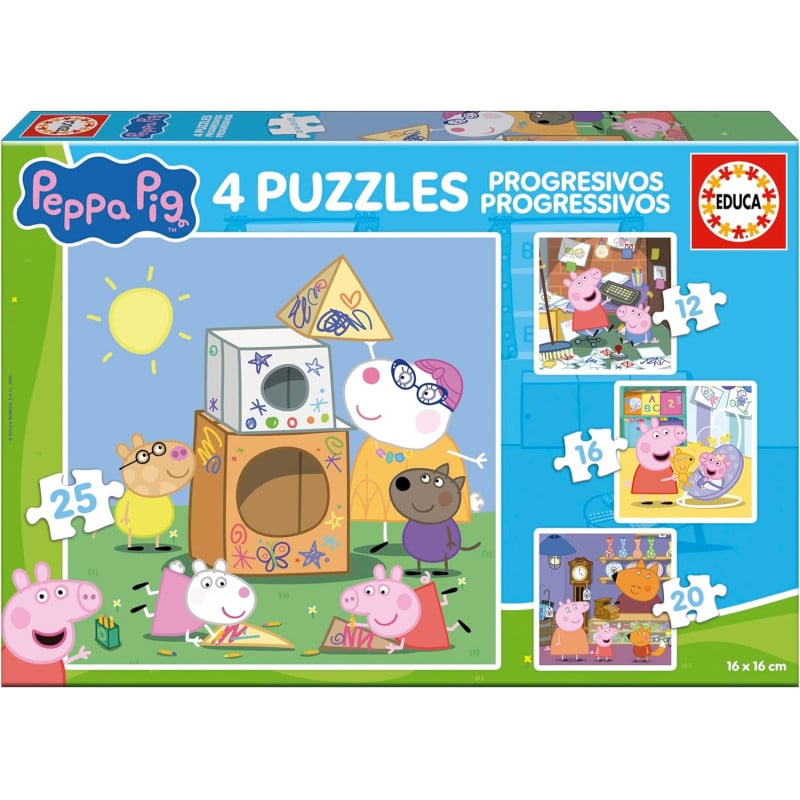 Puzzle Progresivo Peppa Y Sus Amigos 12/16/20/25 Pzs De Educa Borras