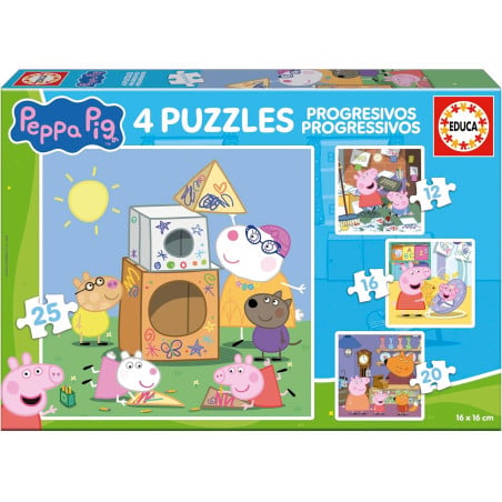 Puzzle Progresivo Peppa Y Sus Amigos 12/16/20/25 Pzs De Educa Borras