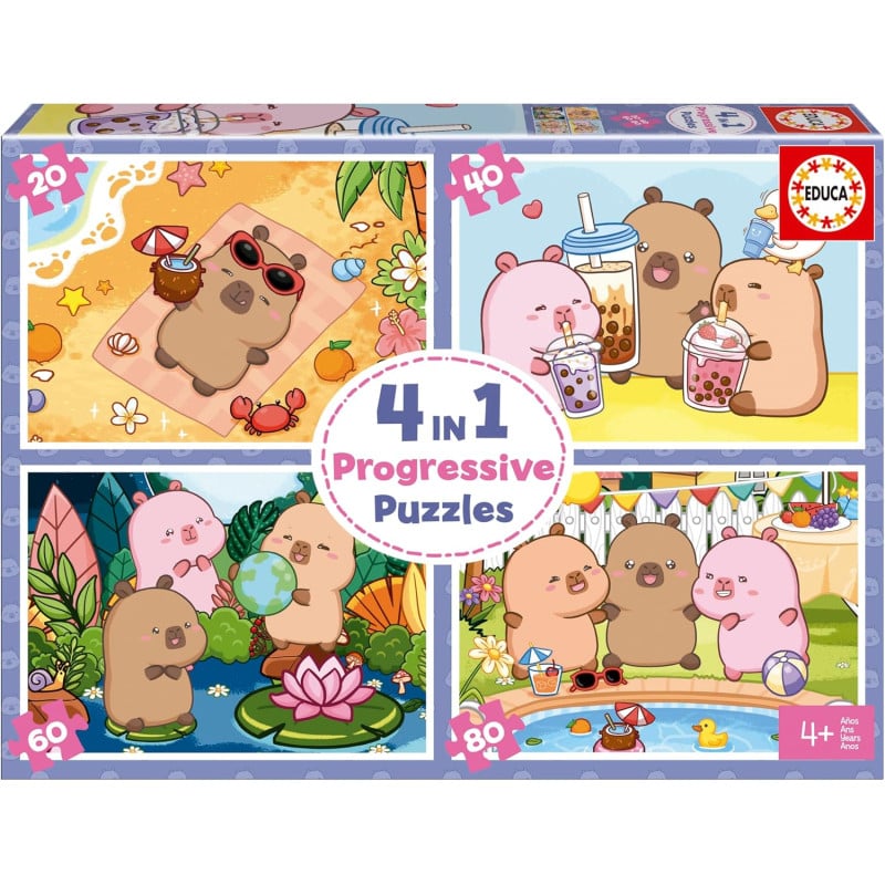 Puzzle Múltiple Progresivo Capyfun 20/40/60/80 Pzs De Educa Borras