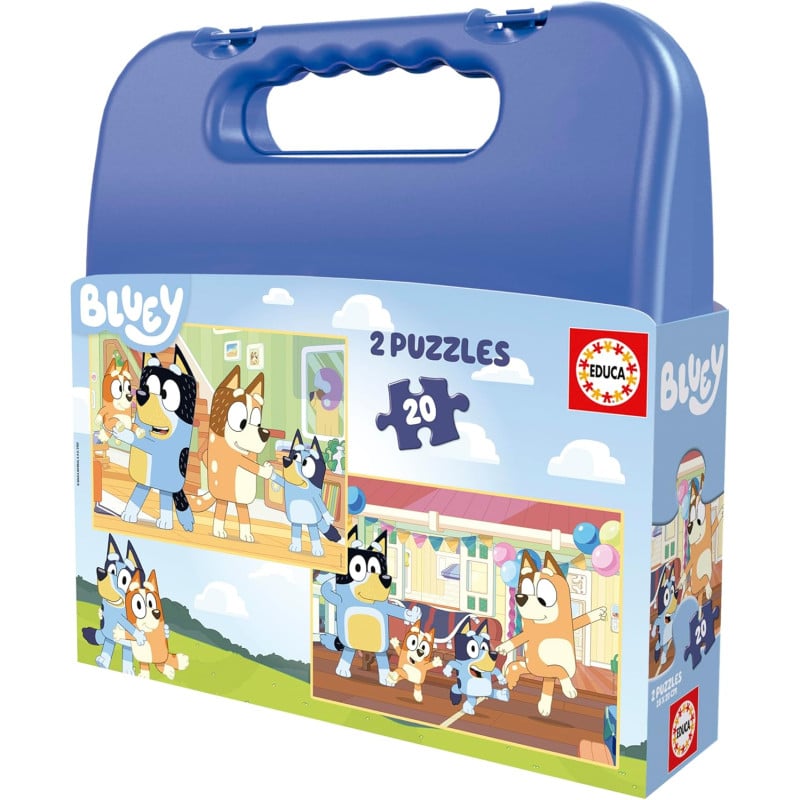 Puzzle Maleta Bluey Y Su Familia 2x20 Pzs De Educa Borras