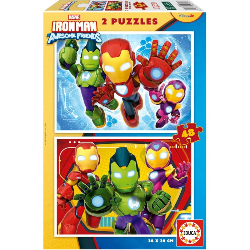 Puzzle Iron Man And Friends 2x48 Pzs De Educa Borras