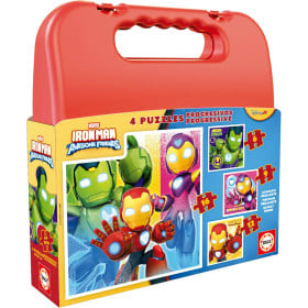 Puzzle Progrresivo Maleta Iron Man And Friends 6/9/12/16 Pzs