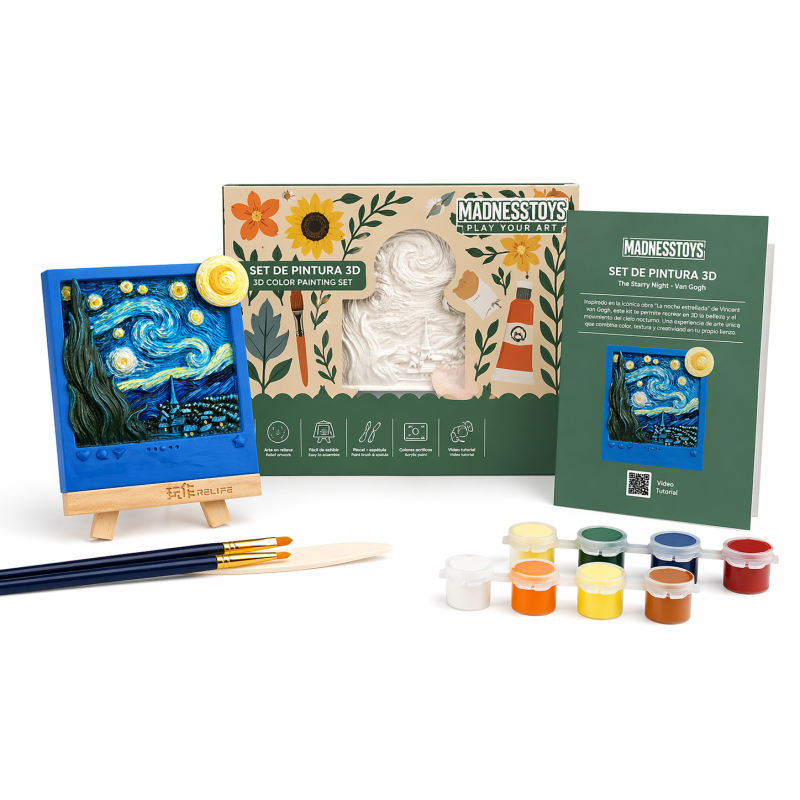 Pintura En Relieve La Noche Estrellada De Van Gogh De Apigestona