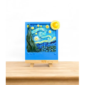 Pintura En Relieve La Noche Estrellada De Van Gogh De Apigestona 2