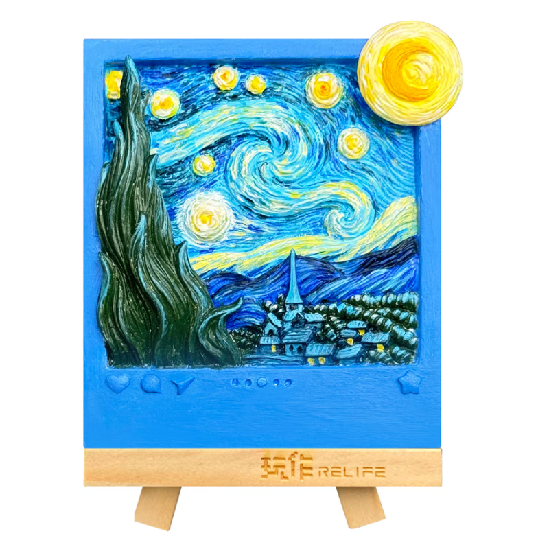 Pintura En Relieve La Noche Estrellada De Van Gogh