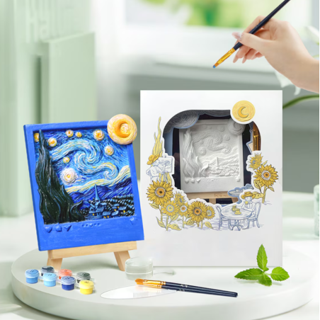 Pintura En Relieve La Noche Estrellada De Van Gogh