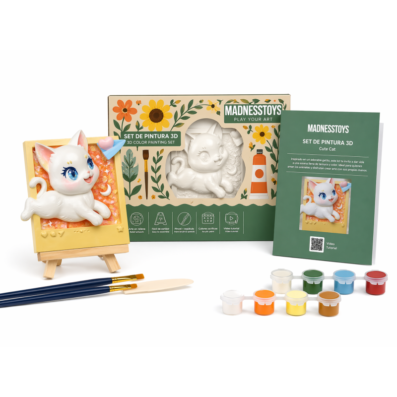 Pintura En Relieve Gato De Apigestona