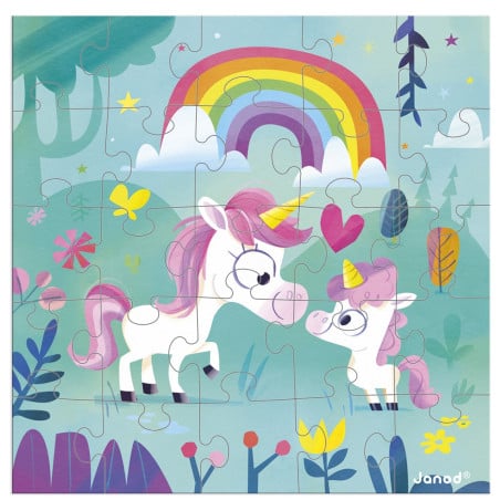 Janod Tarjeta Puzle Mamá Unicornio Y Su Bebé