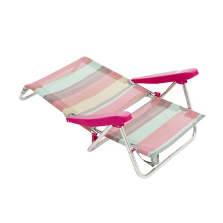 Silla De Playa Baja Multiposición Rayas Summer Coral