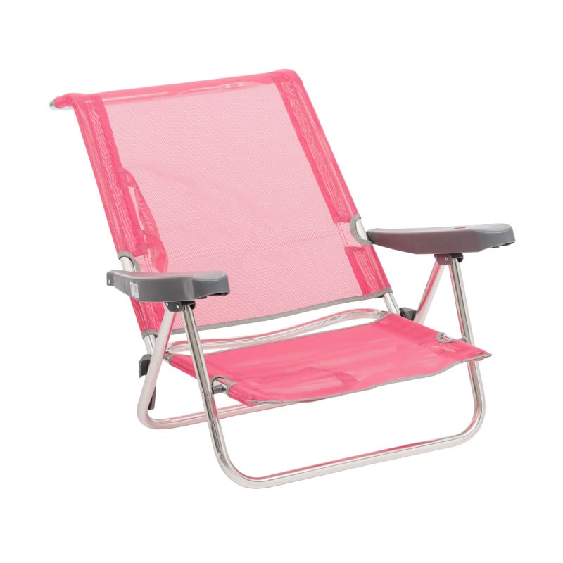 Silla De Playa Baja Multiposición Rosa