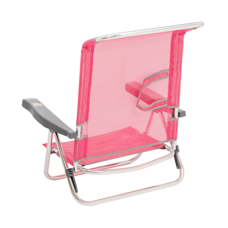 Silla De Playa Baja Multiposición Rosa