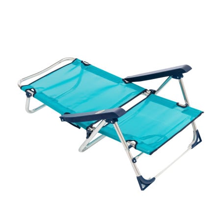 Silla De Playa Baja Multiposición Con Pata Trasera Turquesa