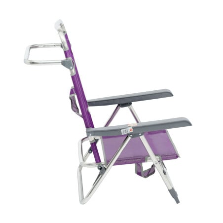 Silla De Playa Baja Multiposición Con Pata Trasera Lila
