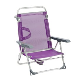 Silla De Playa Baja Multiposición Con Pata Trasera Lila De Alco