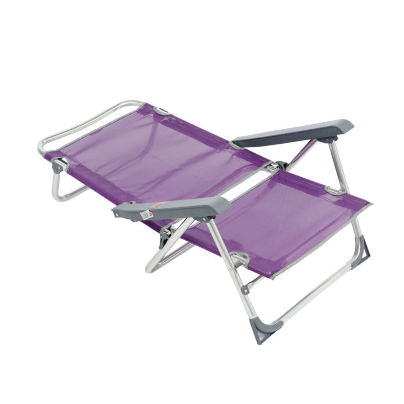 Silla De Playa Baja Multiposición Con Pata Trasera Lila