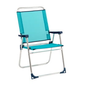 Sillón De Playa Fijo Con Respaldo Alto Turquesa De Alco