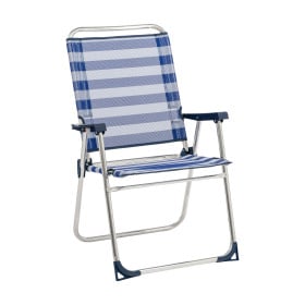 Sillón De Playa Fijo Con Respaldo Alto Rayas Marineras De Alco