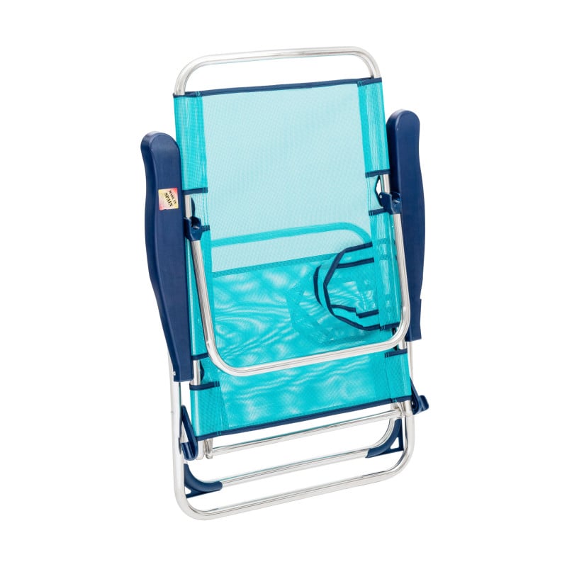 Silla De Playa Alta Multiposición Con Ruedas Turquesa