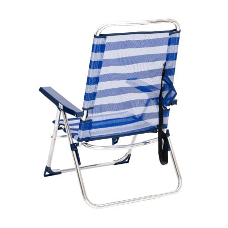 Silla De Playa Multiposición Con Pata Trasera Y Bandolera Rayas Marineras