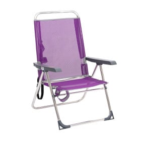 Silla De Playa Multiposición Con Pata Trasera Y Bandolera Lila De Alco