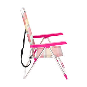 Silla De Playa Multiposición Con Pata Trasera Y Bandolera Rayas Summer Coral De Alco 2