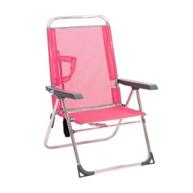 Silla De Playa Multiposición Con Pata Trasera Y Bandolera Rosa De Alco