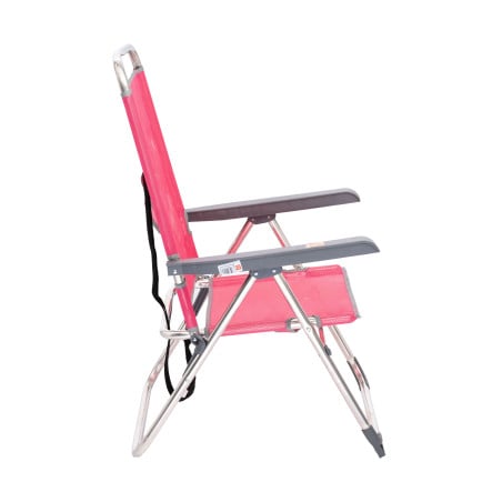 Silla De Playa Multiposición Con Pata Trasera Y Bandolera Rosa