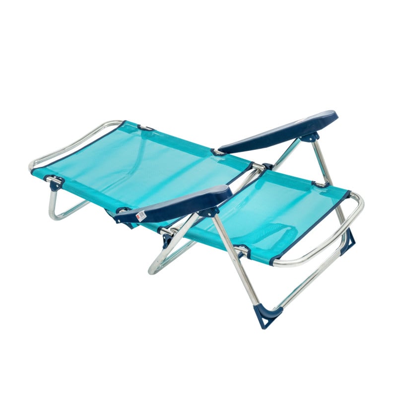 Silla De Playa Baja Multiposición Con Asa Turquesa