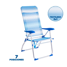 Sillón 7 Posiciones Cojín Alu/Textileno Mul 61x66x110 cm