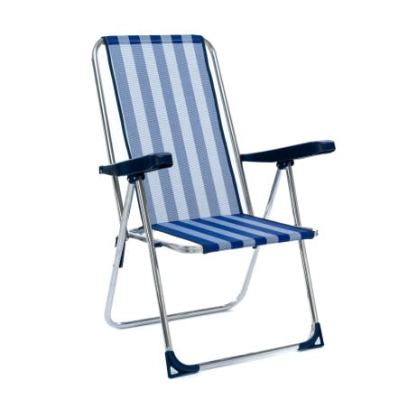 Silla De Playa Alta Multiposición Rayas Marineras