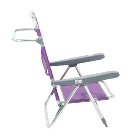 Silla De Playa Baja Multiposición Con Asa Lila De Alco 2