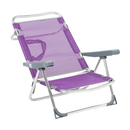 Silla De Playa Baja Multiposición Con Asa Lila