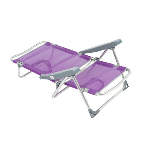 Silla De Playa Baja Multiposición Con Asa Lila