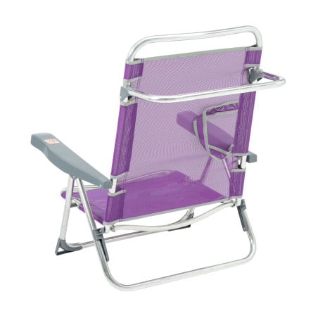 Silla De Playa Baja Multiposición Con Asa Lila