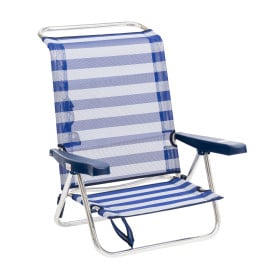 Silla De Playa Baja Multiposición Rayas Marineras De Alco