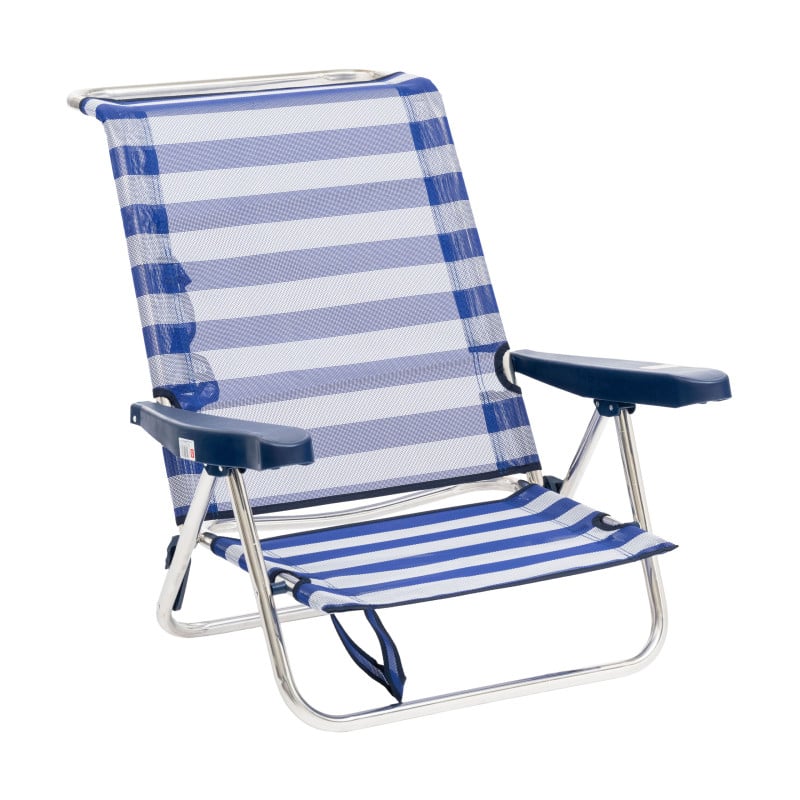 Silla De Playa Baja Multiposición Rayas Marineras