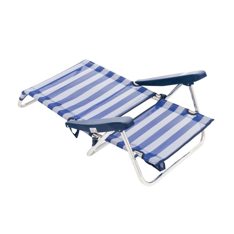 Silla De Playa Baja Multiposición Rayas Marineras
