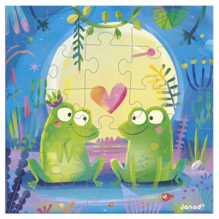 Tarjeta Puzle Amor En El Estanque