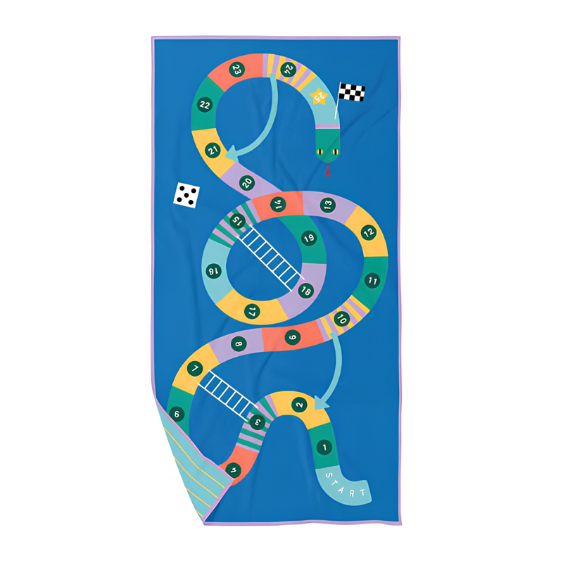 Toalla De Playa Serpiente Escalera 140 Cm De Playa y Piscina