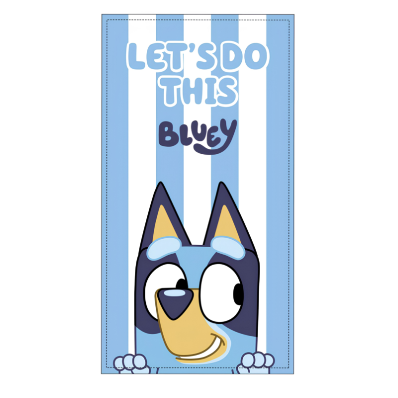 Toalla De Playa Microfibra Bluey Let's Go 140 Cm De Playa Y Piscina