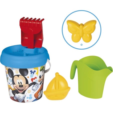 Set Cubo Con Accesorios Mickey Mouse De Playa Y Verano