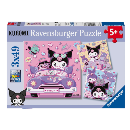 Puzzle Kuromi 3x49 Pzs De Ravensburguer