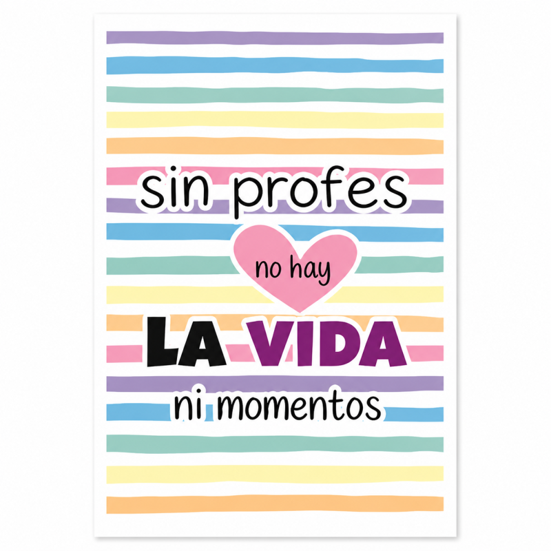 Tarjeta Jumbo Profesores Con Sobre Colores Surtidos