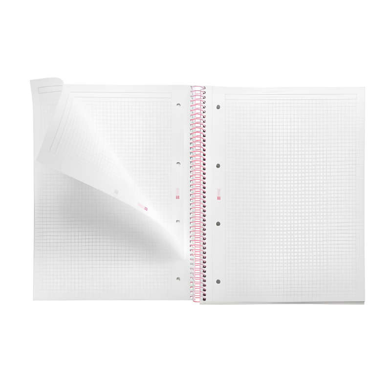 Cuaderno A4 Miquelrius Cuadrícula Between The Lines Rosa 80 Hojas